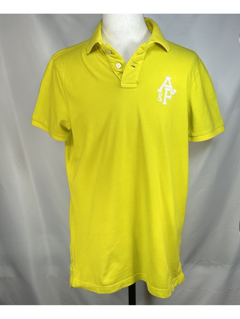 Abercrombie Fitch Button Muscle Polo Shirt Yellow Mens 2XL